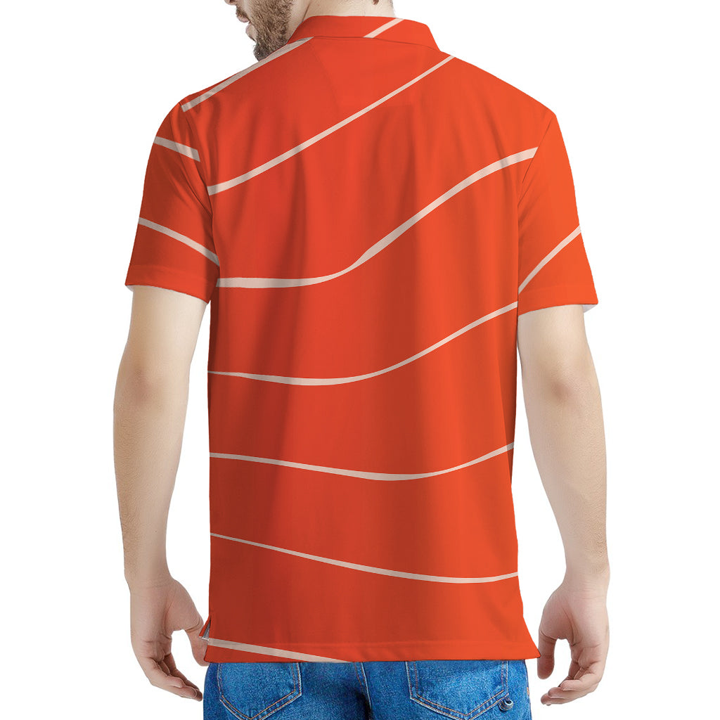 Salmon Artwork Print Men's Polo Shirt