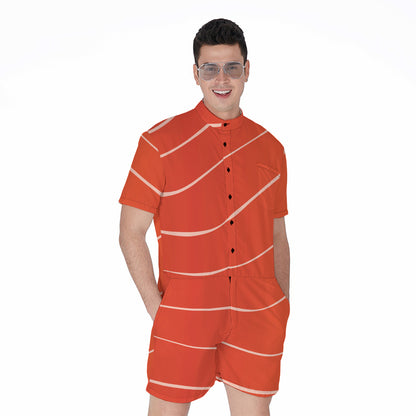 Salmon Artwork Print Men's Rompers