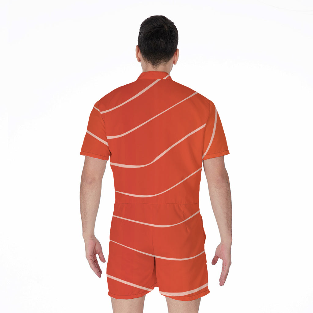 Salmon Artwork Print Men's Rompers