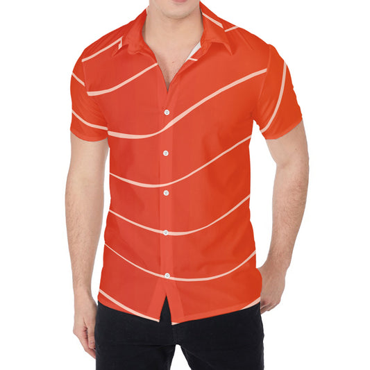 Salmon Artwork Print Men's Shirt