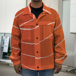 Salmon Artwork Print Men's Shirt Jacket