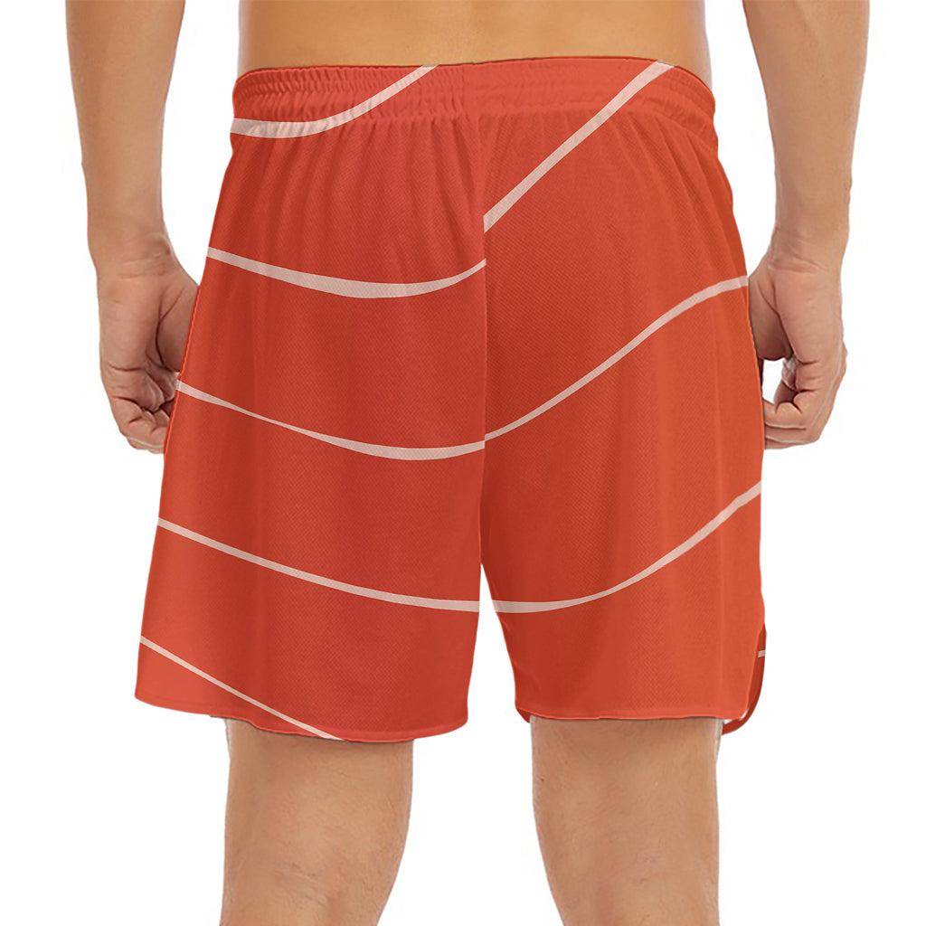 Salmon Artwork Print Men's Split Running Shorts