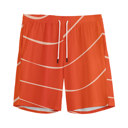 Salmon Artwork Print Men's Sports Shorts
