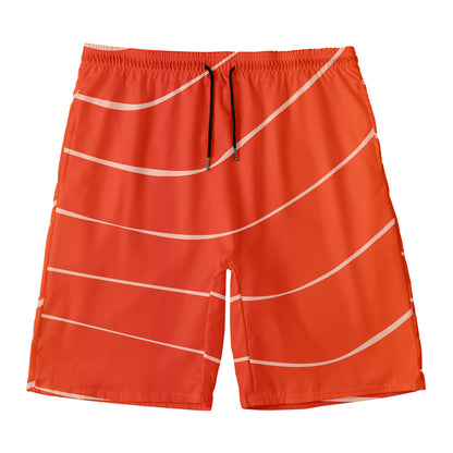 Salmon Artwork Print Men's Swim Trunks