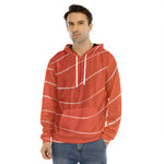 Salmon Artwork Print Men's Velvet Pullover Hoodie