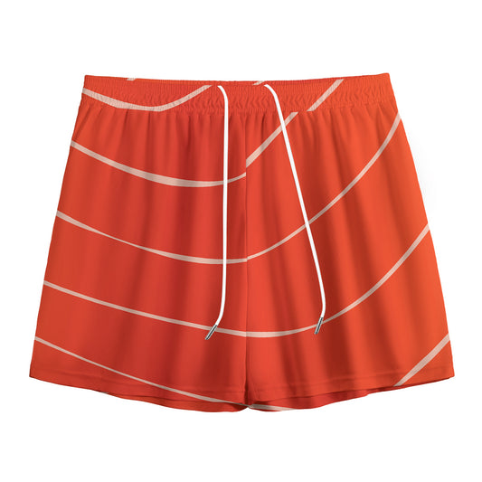 Salmon Artwork Print Mesh Shorts