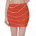 Salmon Artwork Print Pencil Mini Skirt
