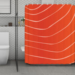 Salmon Artwork Print Polyester Shower Curtain