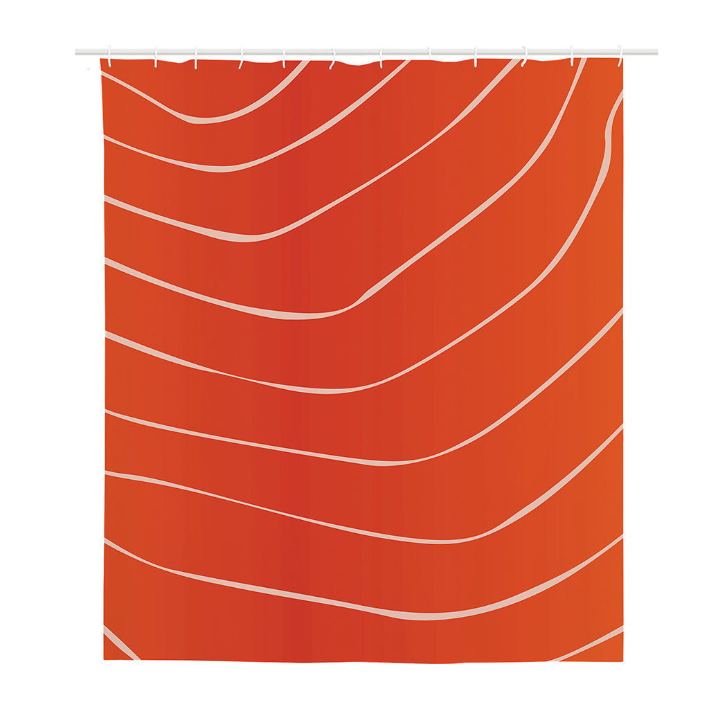Salmon Artwork Print Polyester Shower Curtain