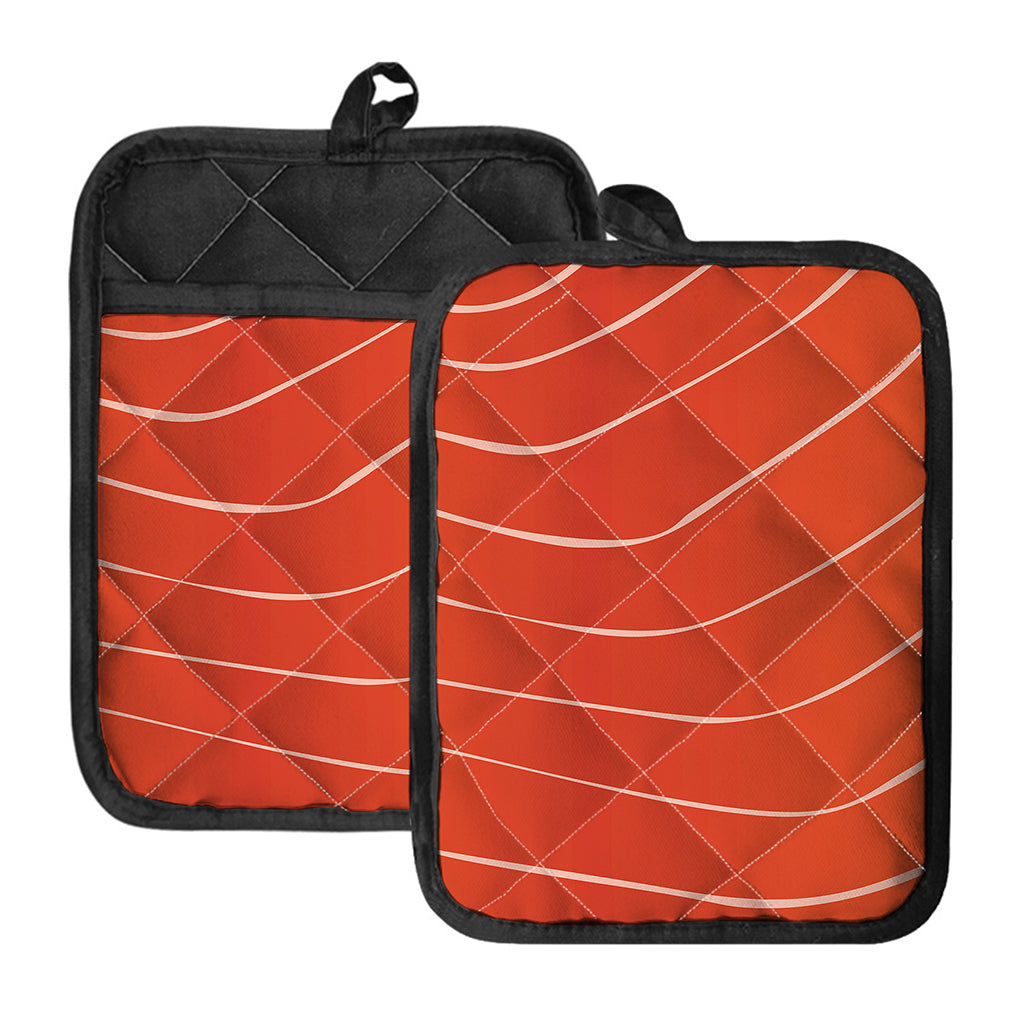 Salmon Artwork Print Pot Holders With Pocket