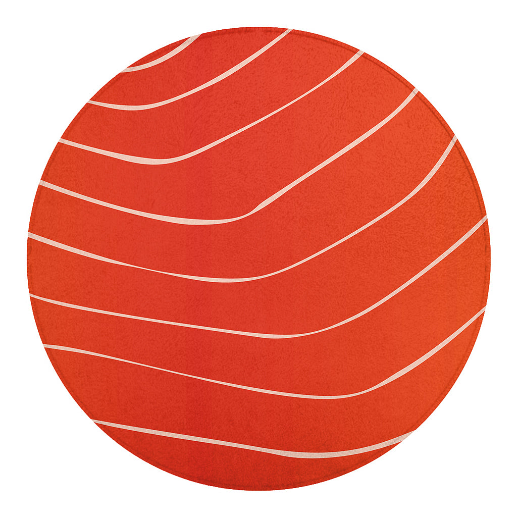 Salmon Artwork Print Round Blanket