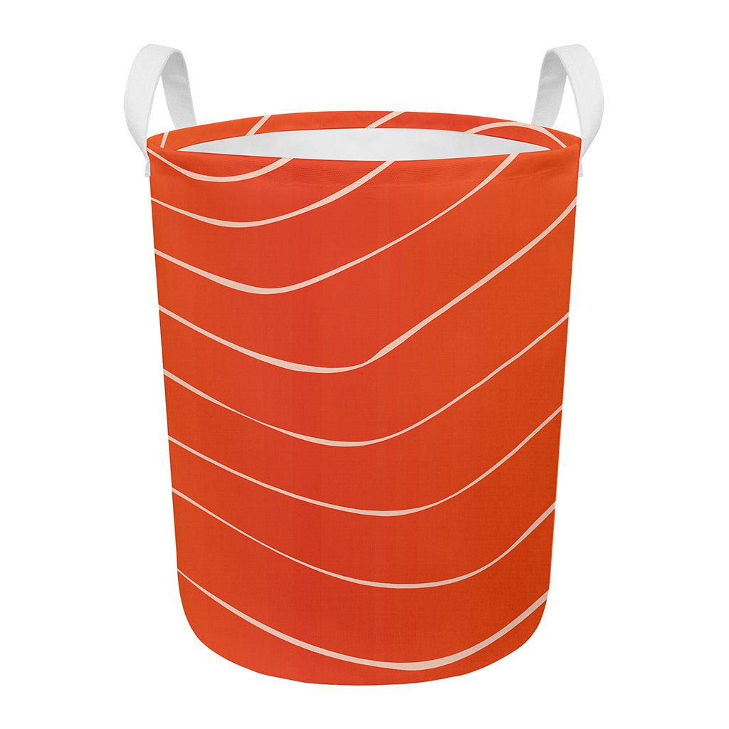 Salmon Artwork Print Round Laundry Basket