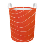 Salmon Artwork Print Round Laundry Basket