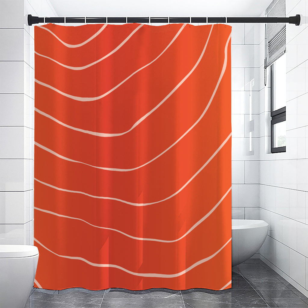 Salmon Artwork Print Shower Curtain
