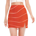 Salmon Artwork Print Side Slit Mini Skirt