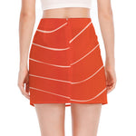 Salmon Artwork Print Side Slit Mini Skirt