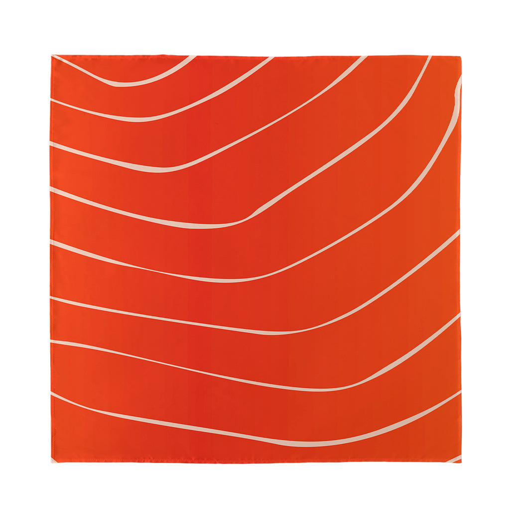 Salmon Artwork Print Silk Bandana