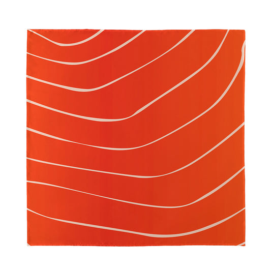 Salmon Artwork Print Silk Bandana