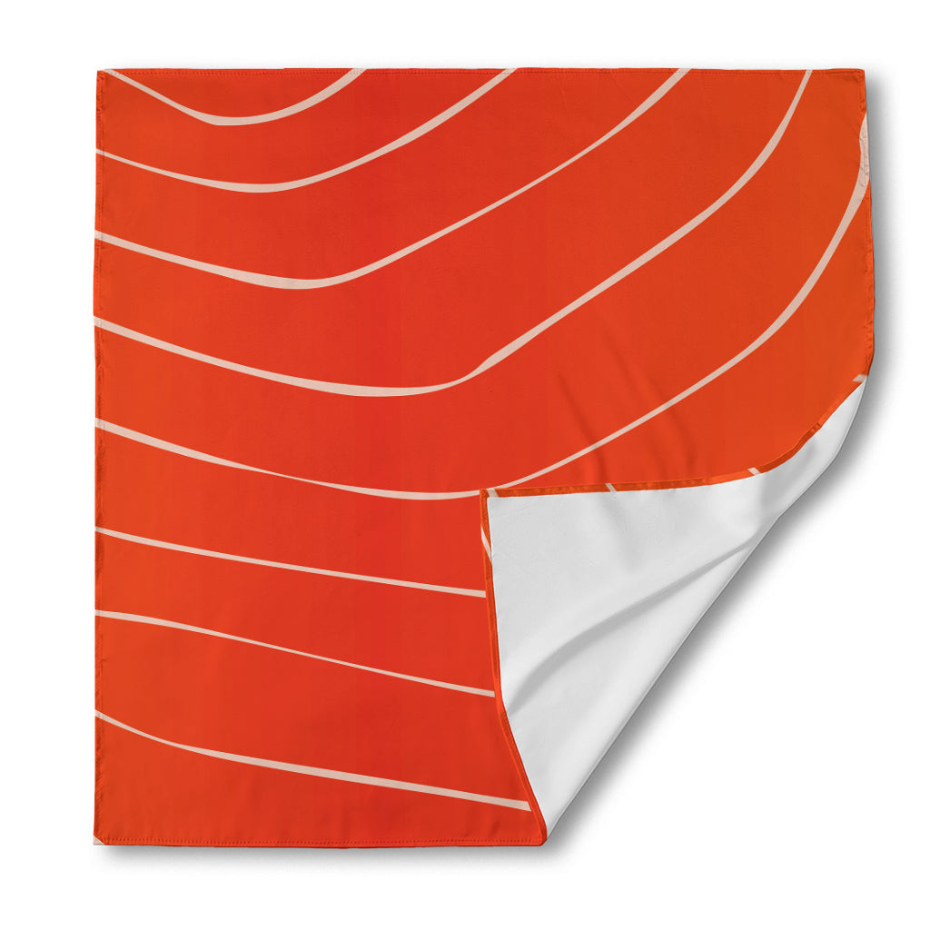 Salmon Artwork Print Silk Bandana