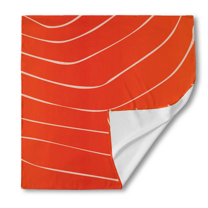 Salmon Artwork Print Silk Bandana