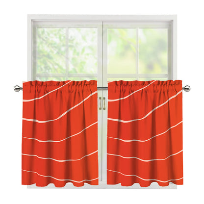 Salmon Artwork Print Tier Curtains