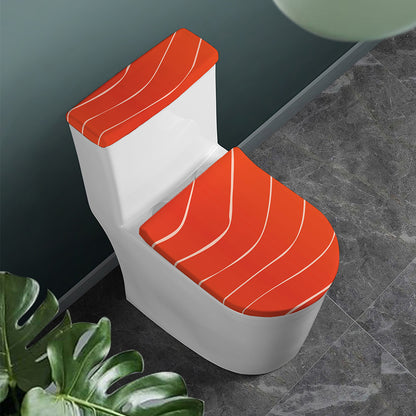 Salmon Artwork Print Toilet Lid And Tank Cover Set
