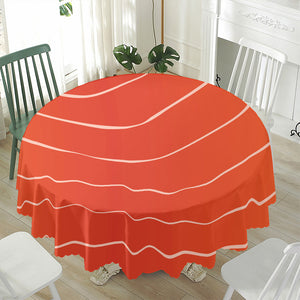 Salmon Artwork Print Waterproof Round Tablecloth