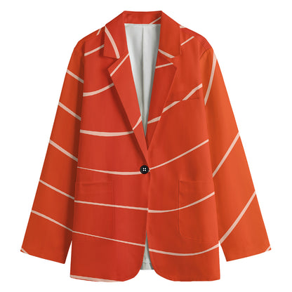 Salmon Artwork Print Women's Blazer