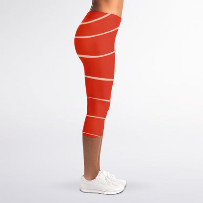 Salmon Artwork Print Women's Capri Leggings