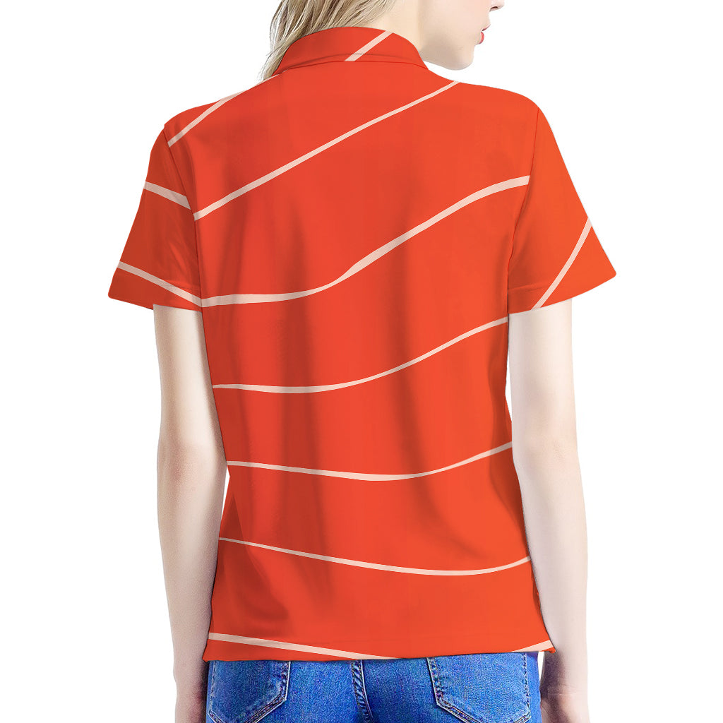 Salmon Artwork Print Women's Polo Shirt