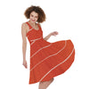 Salmon Artwork Print Women's Sleeveless Dress