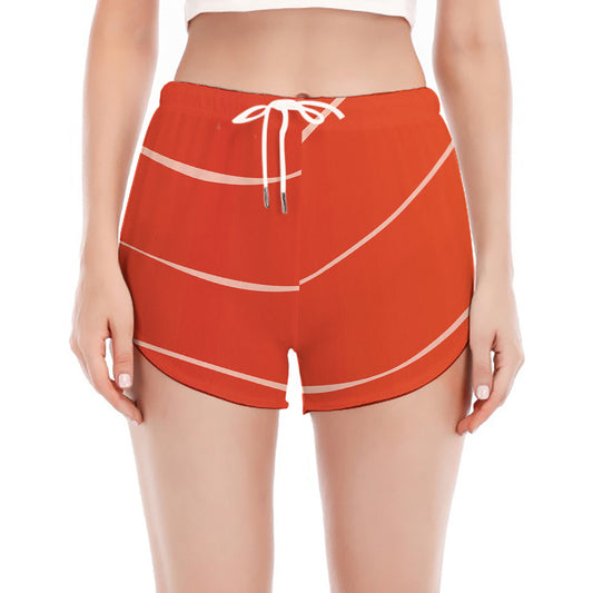 Salmon Artwork Print Women's Split Running Shorts