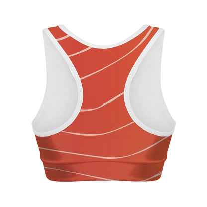Salmon Artwork Print Women's Sports Bra
