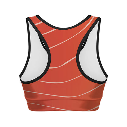 Salmon Artwork Print Women's Sports Bra