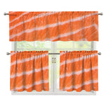 Salmon Fillet Print 3 Piece Kitchen Curtains