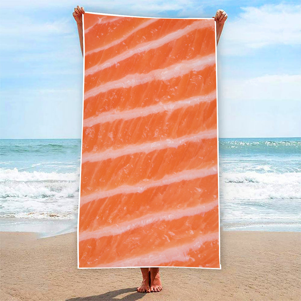 Salmon Fillet Print Beach Towel