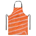Salmon Fillet Print Bib Apron With Pocket