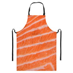 Salmon Fillet Print Bib Apron With Pocket