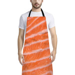 Salmon Fillet Print Bib Apron With Pocket