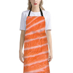 Salmon Fillet Print Bib Apron With Pocket