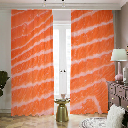 Salmon Fillet Print Blackout Pencil Pleat Curtains