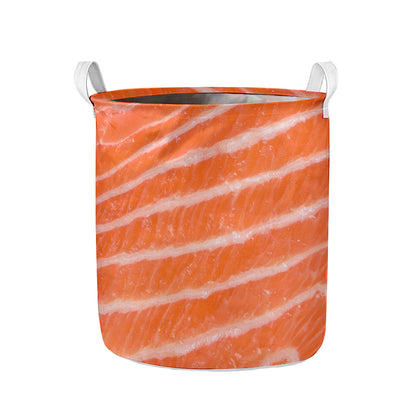 Salmon Fillet Print Collapsible Laundry Basket