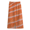 Salmon Fillet Print Cotton Front Slit Maxi Skirt
