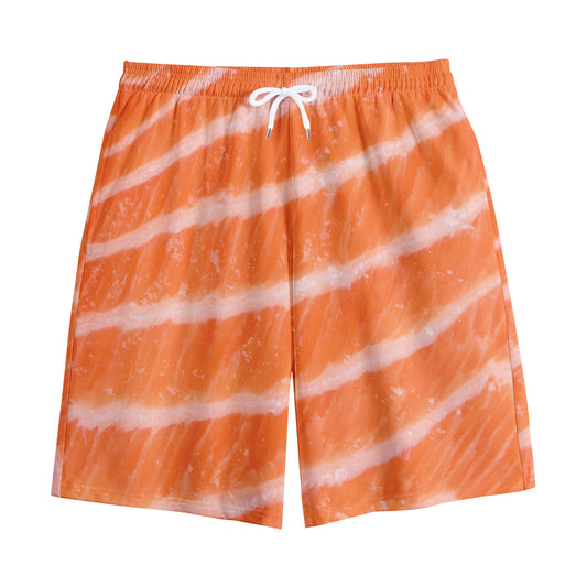 Salmon Fillet Print Cotton Shorts