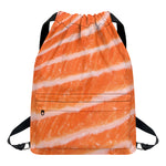 Salmon Fillet Print Drawstring Backpack