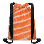 Salmon Fillet Print Drawstring Backpack