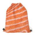 Salmon Fillet Print Drawstring Bag