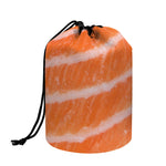 Salmon Fillet Print Drawstring Makeup Bag