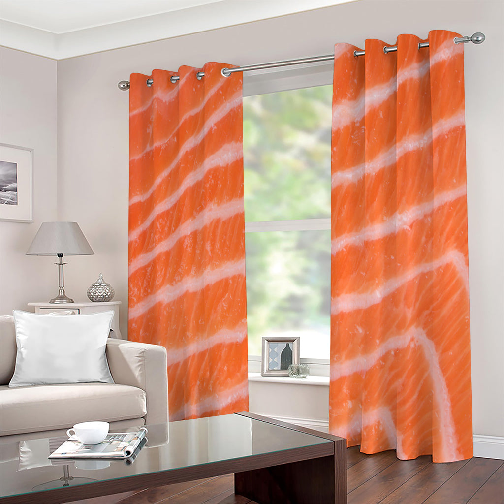 Salmon Fillet Print Extra Wide Grommet Curtains