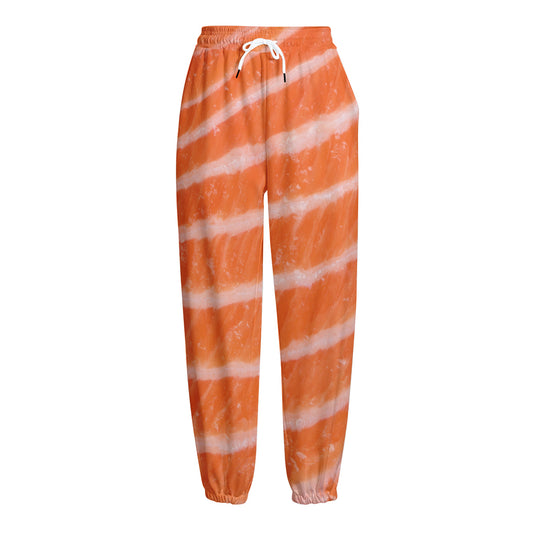Salmon Fillet Print Fleece Lined Knit Pants
